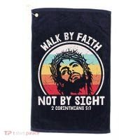 Sunset Jesus Walk By Faith Golf Towel thumb 0