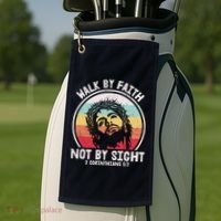 Sunset Jesus Walk By Faith Golf Towel thumb 2