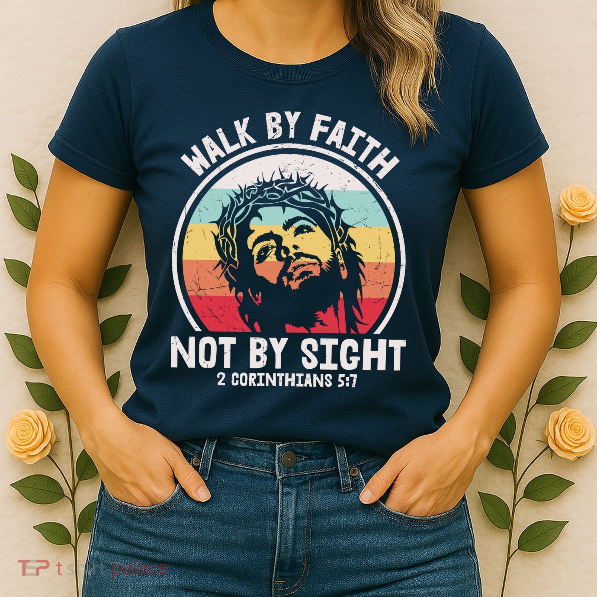 Sunset Jesus Walk By Faith Women's T-Shirt