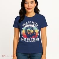 Sunset Jesus Walk By Faith Women's T-Shirt thumb 4