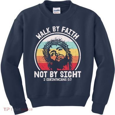Sunset Jesus Walk By Faith Kids Sweatshirt