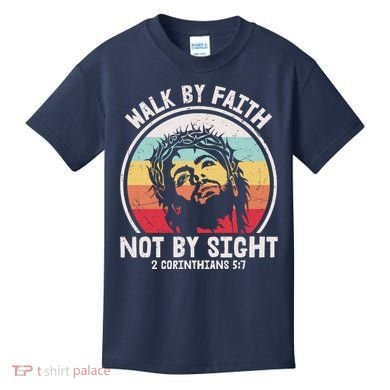 Sunset Jesus Walk By Faith Kids T-Shirt