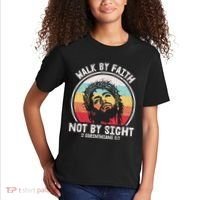 Sunset Jesus Walk By Faith Kids T-Shirt thumb 2