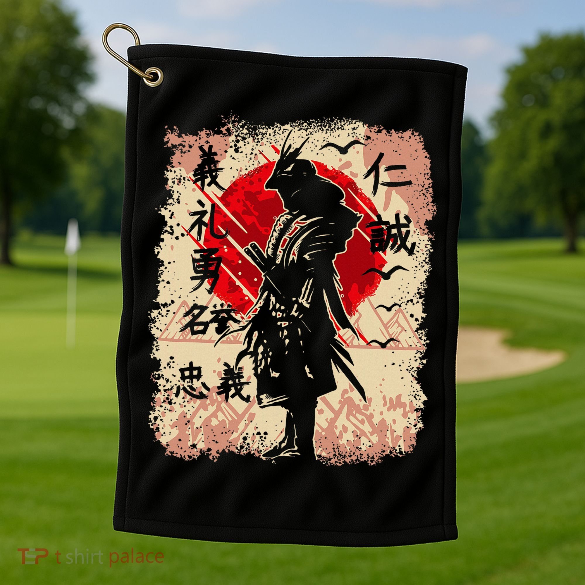 Samurai Japanese Warrior & Bushido Code Swordsman Golf Towel