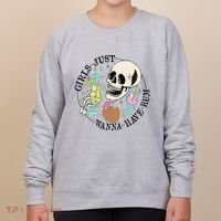 Skeleton Just Wanna Have Rum Summer Beach Party Women's Sweatshirt thumb 0