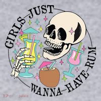 Skeleton Just Wanna Have Rum Summer Beach Party Women's Sweatshirt thumb 2