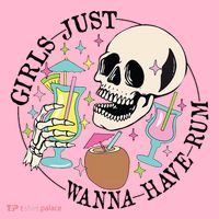 Skeleton Just Wanna Have Rum Summer Beach Party Coaster thumb 2