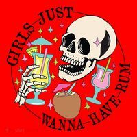 Skeleton Just Wanna Have Rum Summer Beach Party Santa Hat thumb 1