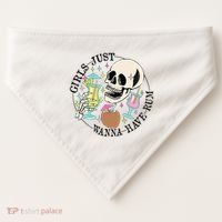 Skeleton Just Wanna Have Rum Summer Beach Party USA-Made Doggie Bandana thumb 0