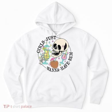 Skeleton Just Wanna Have Rum Summer Beach Party Hoodie