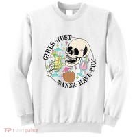 Skeleton Just Wanna Have Rum Summer Beach Party Sweatshirt thumb 0