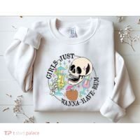 Skeleton Just Wanna Have Rum Summer Beach Party Sweatshirt thumb 2