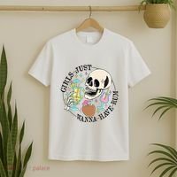 Skeleton Just Wanna Have Rum Summer Beach Party T-Shirt thumb 2