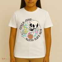 Skeleton Just Wanna Have Rum Summer Beach Party T-Shirt thumb 4