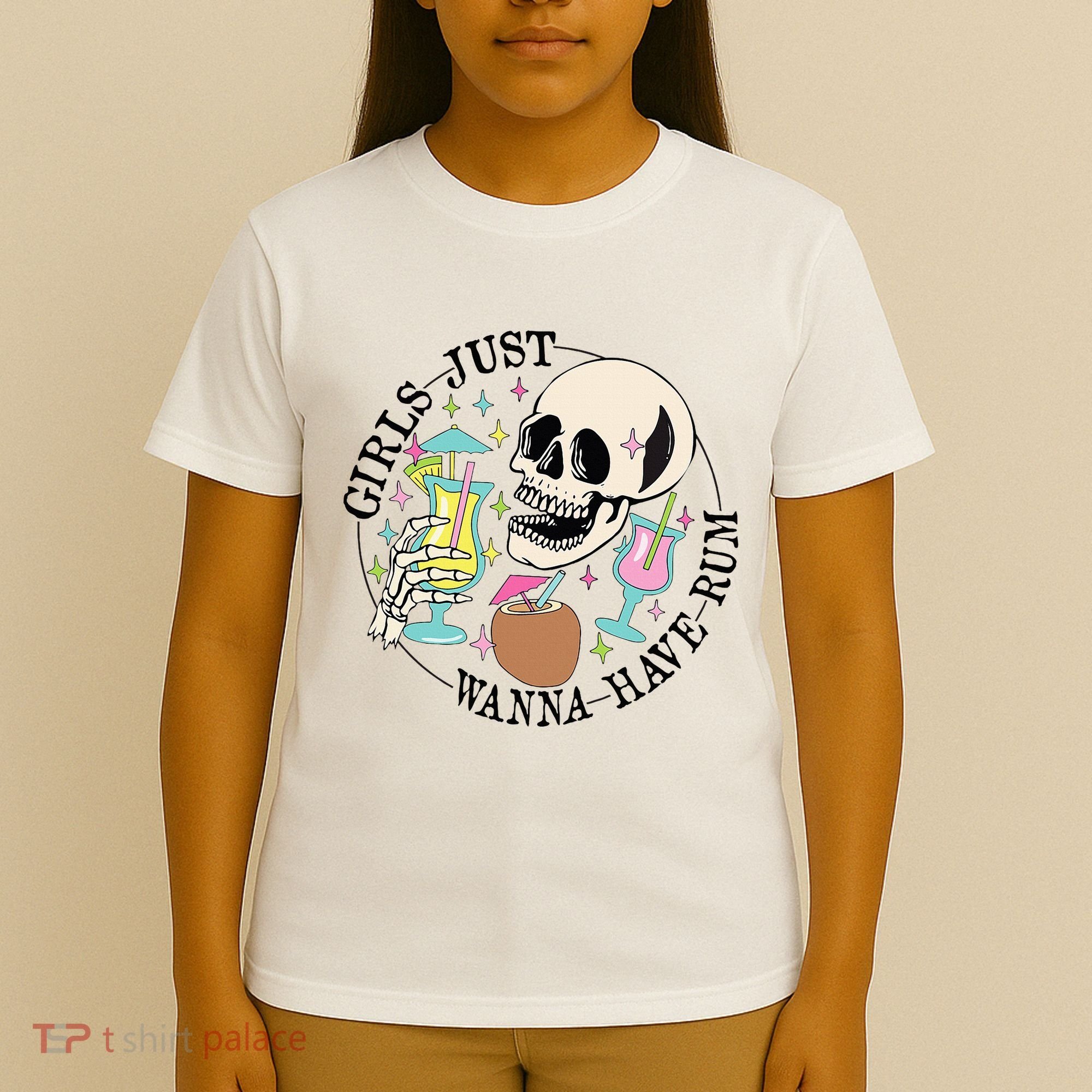 Skeleton Just Wanna Have Rum Summer Beach Party T-Shirt