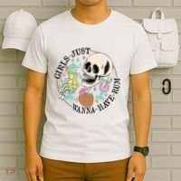 Skeleton Just Wanna Have Rum Summer Beach Party T-Shirt thumb 6