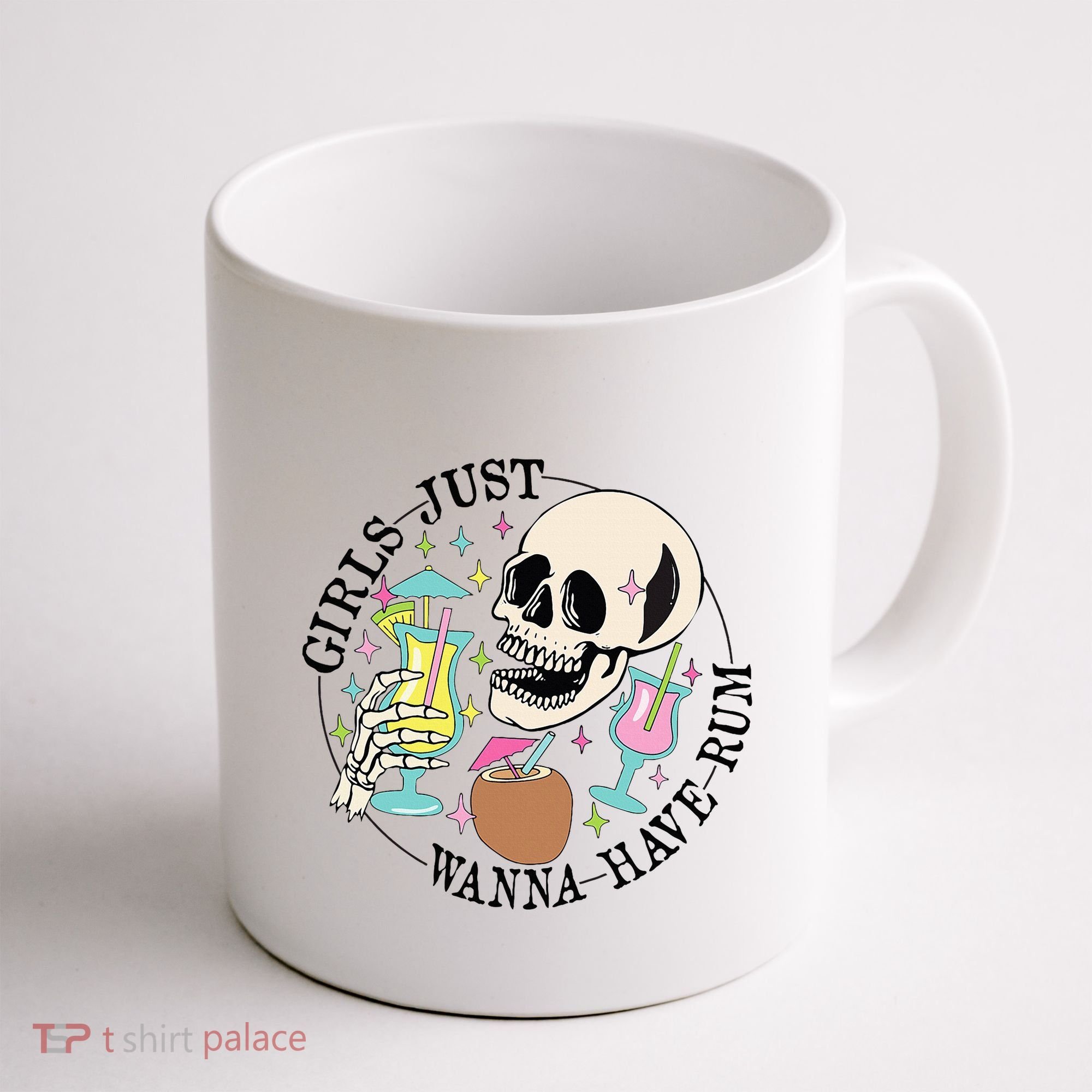 Skeleton Just Wanna Have Rum Summer Beach Party Coffee Mug