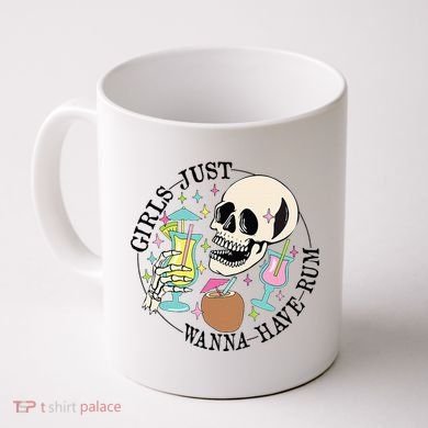 Skeleton Just Wanna Have Rum Summer Beach Party Coffee Mug