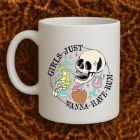 Skeleton Just Wanna Have Rum Summer Beach Party Coffee Mug thumb 2