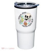 Skeleton Just Wanna Have Rum Summer Beach Party Tumbler thumb 0