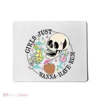 Skeleton Just Wanna Have Rum Summer Beach Party Mousepad thumb 0