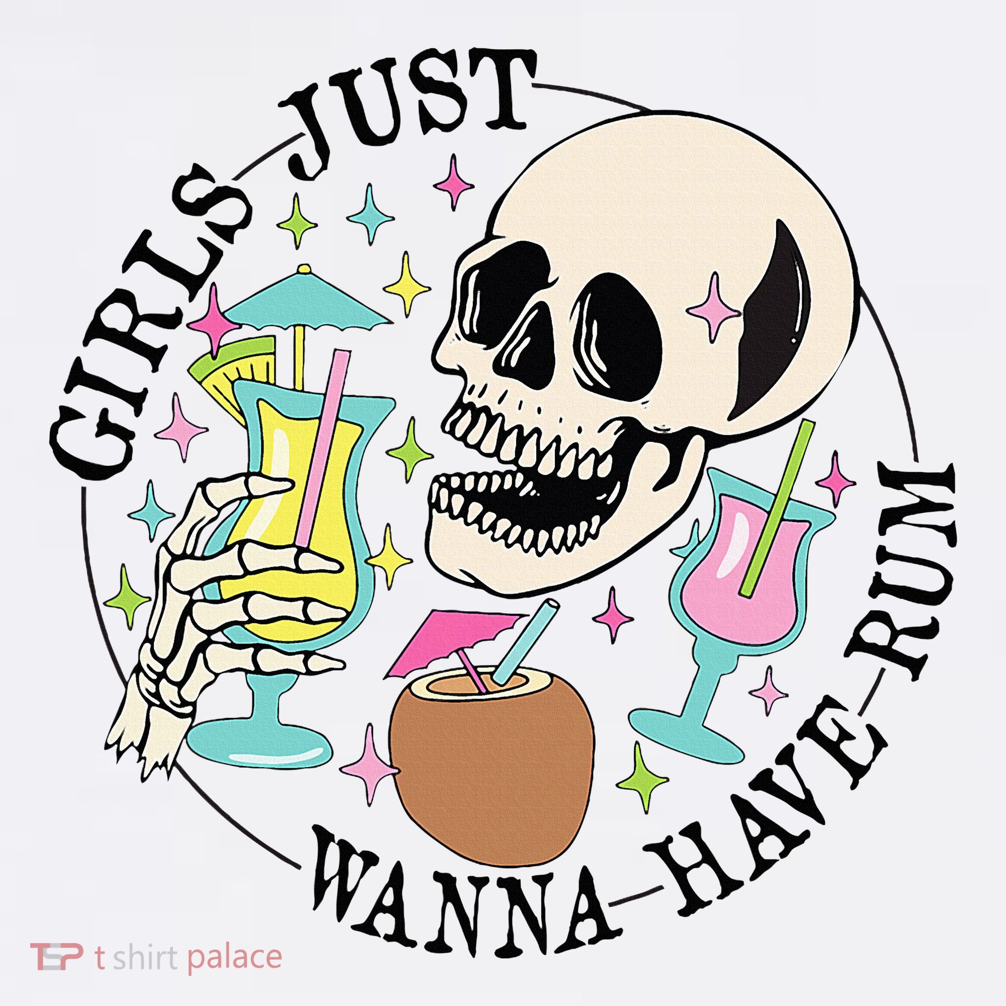 Skeleton Just Wanna Have Rum Summer Beach Party Women's Tank Top