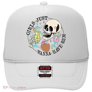 Skeleton Just Wanna Have Rum Summer Beach Party Hat