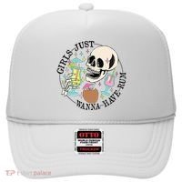 Skeleton Just Wanna Have Rum Summer Beach Party Hat thumb 0