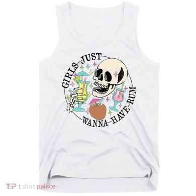 Skeleton Just Wanna Have Rum Summer Beach Party Tank Top
