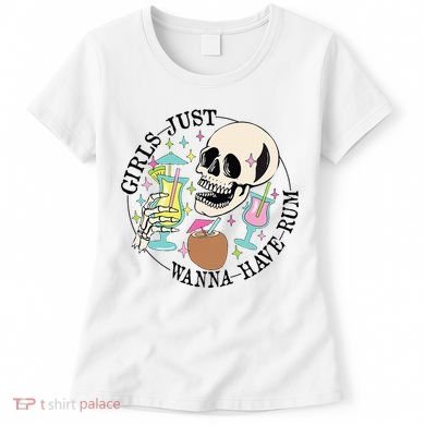 Skeleton Just Wanna Have Rum Summer Beach Party Women's T-Shirt