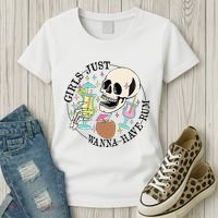 Skeleton Just Wanna Have Rum Summer Beach Party Women's T-Shirt thumb 3