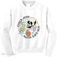 Skeleton Just Wanna Have Rum Summer Beach Party Kids Sweatshirt thumb 0