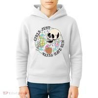 Skeleton Just Wanna Have Rum Summer Beach Party Kids Hoodie thumb 4