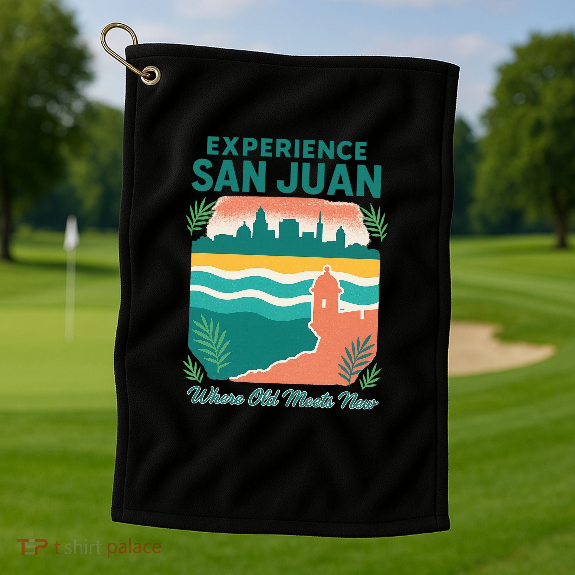 San Juan Where Old Meets New Golf Towel