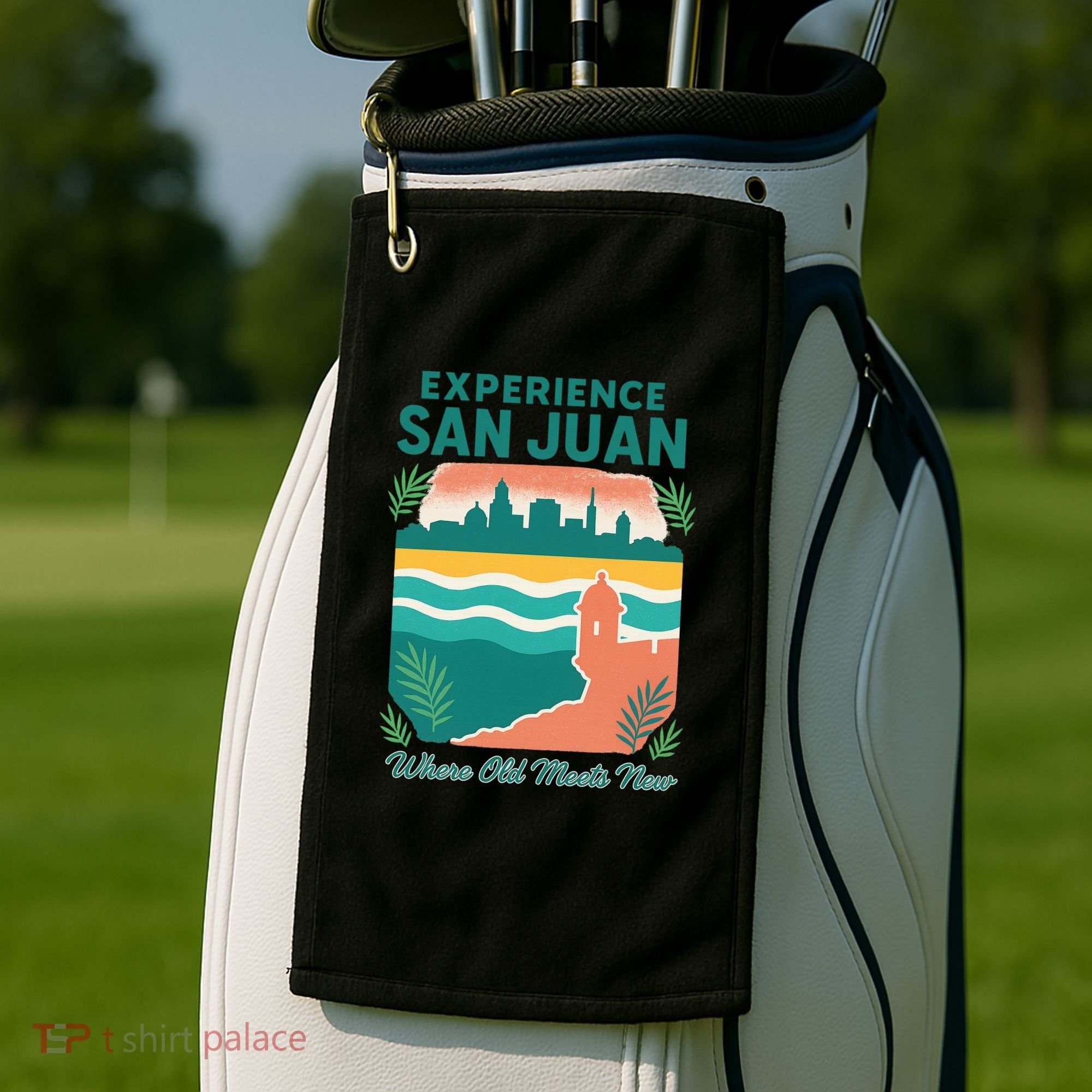 San Juan Where Old Meets New Golf Towel