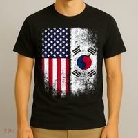 South Korean American Flag Korea Usa America Gift T-Shirt thumb 3