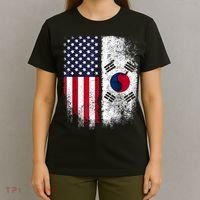 South Korean American Flag Korea Usa America Gift T-Shirt thumb 4