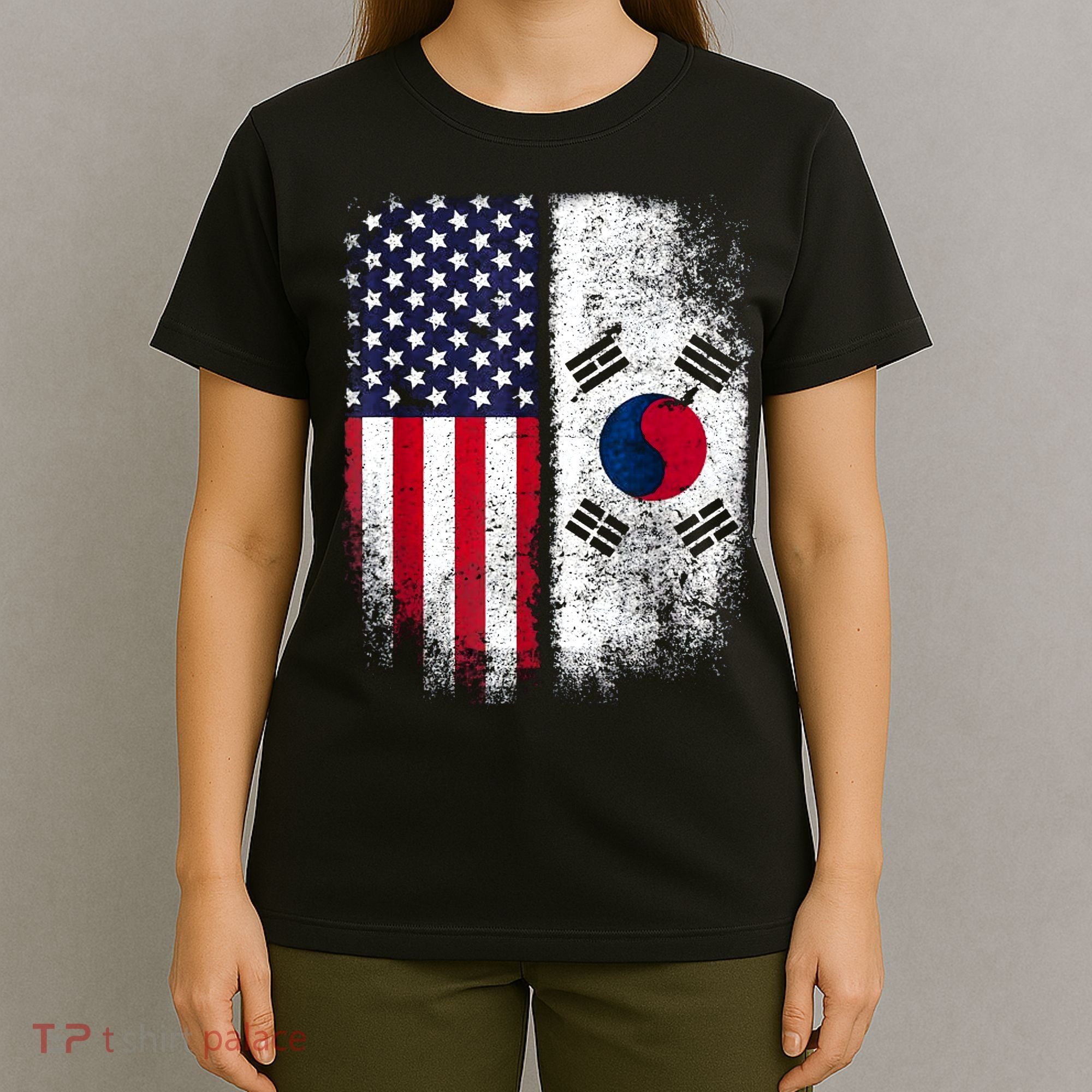 South Korean American Flag Korea Usa America Gift T-Shirt