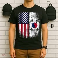 South Korean American Flag Korea Usa America Gift T-Shirt thumb 6