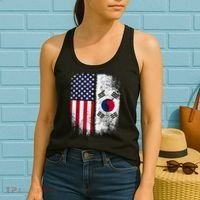 South Korean American Flag Korea Usa America Gift Women's Tank Top thumb 2