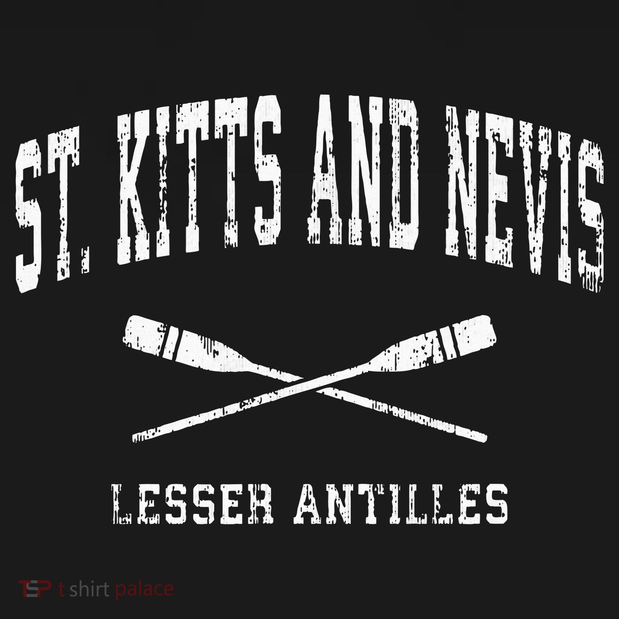 St. Kitts And Nevis Vintage Nautical Paddles Sports Oars T-Shirt