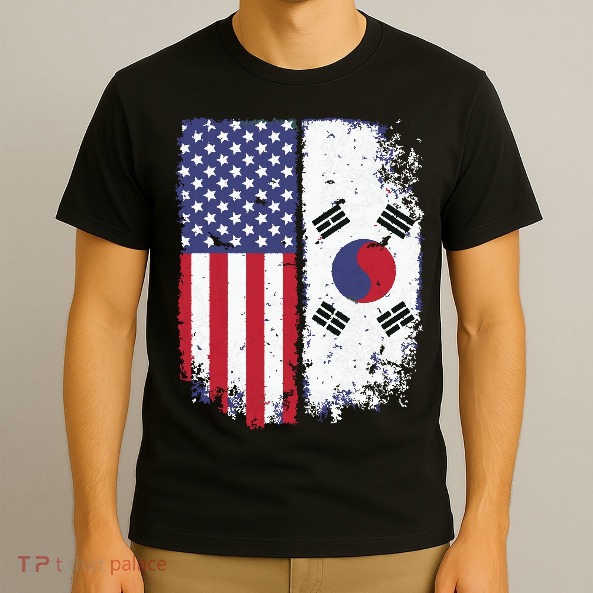 South Korean American Flag Korea Usa America Gift T-Shirt
