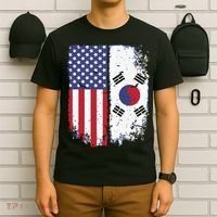 South Korean American Flag Korea Usa America Gift T-Shirt thumb 6
