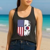 South Korean American Flag Korea Usa America Gift Women's Tank Top thumb 2