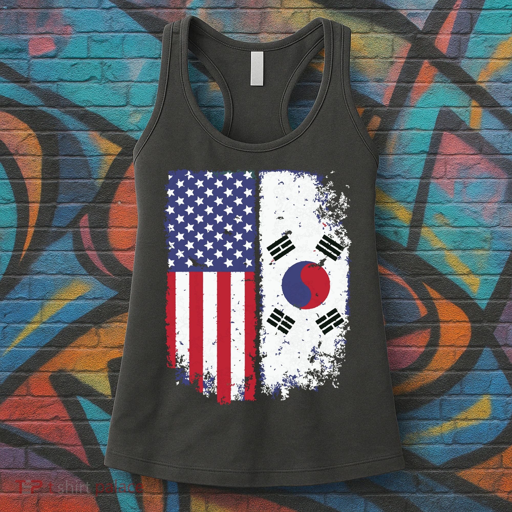 South Korean American Flag Korea Usa America Gift Women's Tank Top