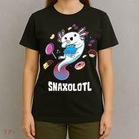 Snaxolotl Kawaii Axolotl Funny Food Lover Amphibian Pet  T-Shirt thumb 4