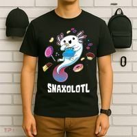 Snaxolotl Kawaii Axolotl Funny Food Lover Amphibian Pet  T-Shirt thumb 6