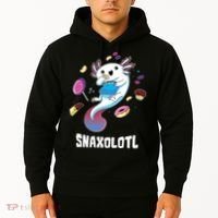 Snaxolotl Kawaii Axolotl Eats Candy Snacks Amphibian Hoodie thumb 2