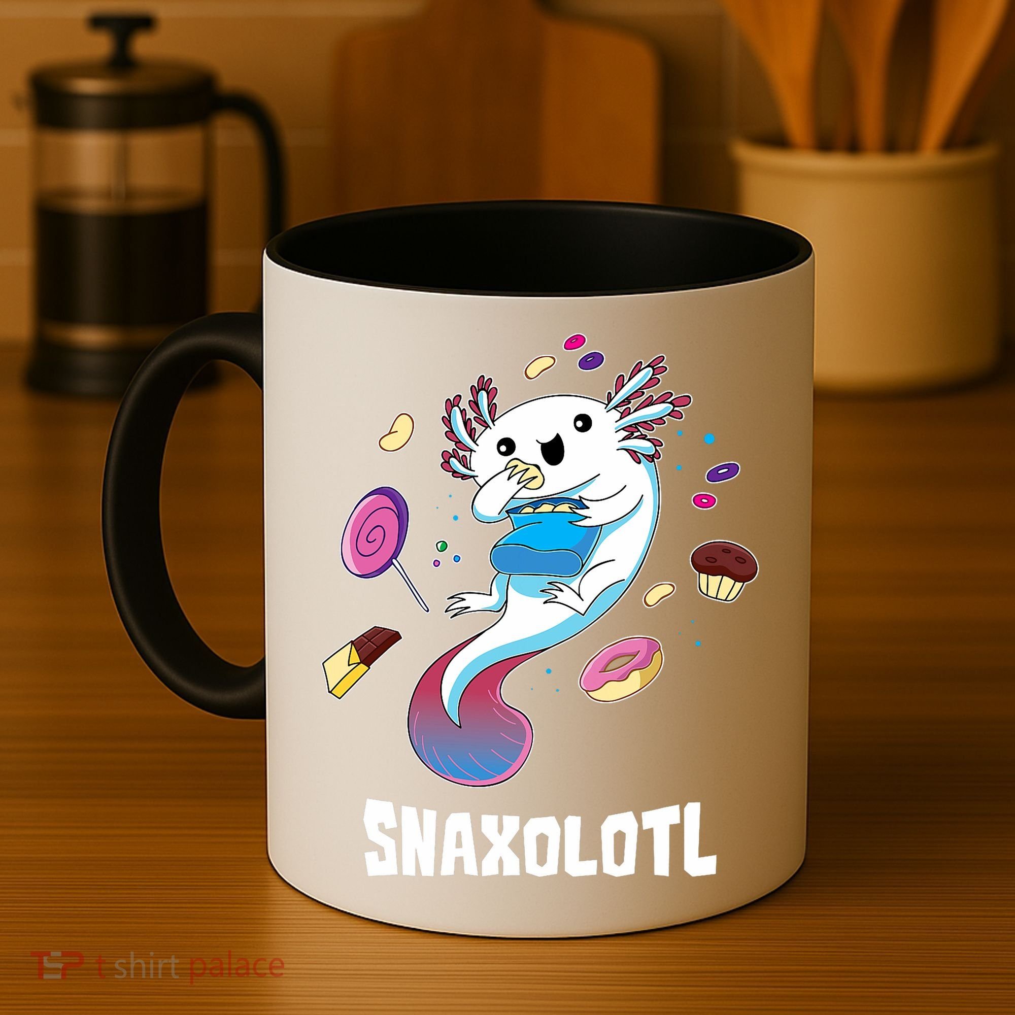 Snaxolotl Kawaii Axolotl Eats Candy Snacks Amphibian Coffee Mug