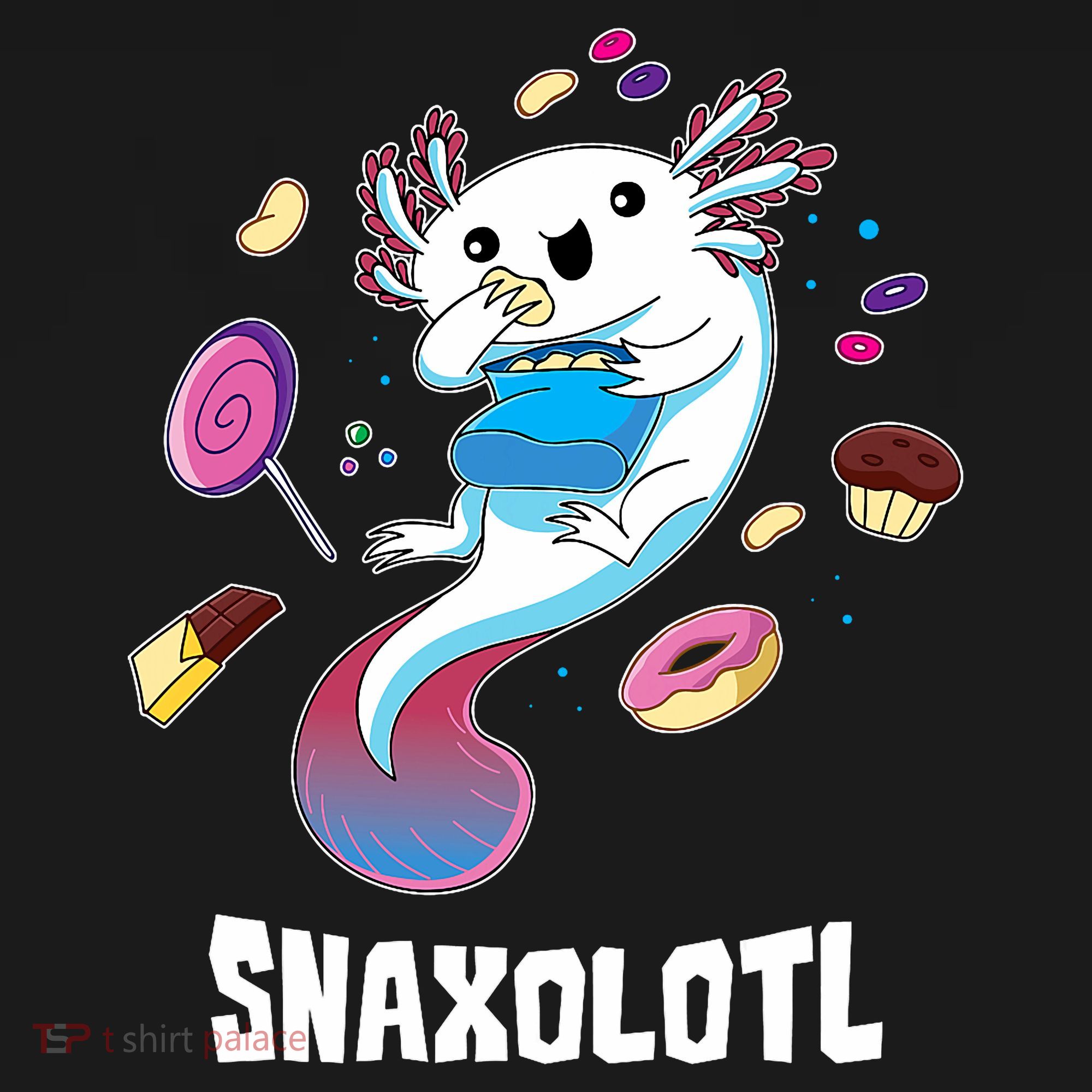 Snaxolotl Kawaii Axolotl Eats Candy Snacks Amphibian Women's Hoodie